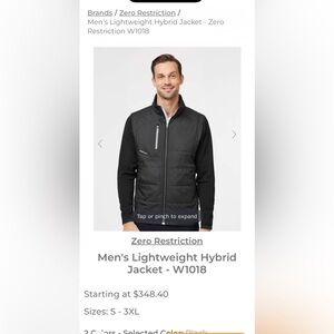 Zero Restriction Zip puffer jacket